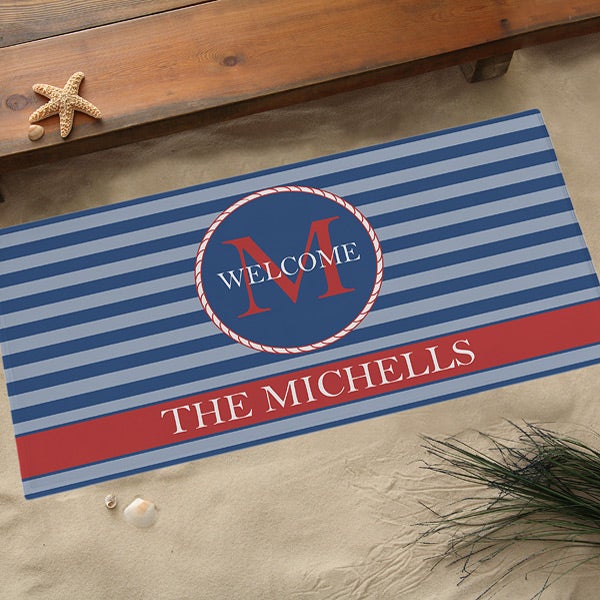 Large Personalized Nautical Doormats Anchors Aweigh