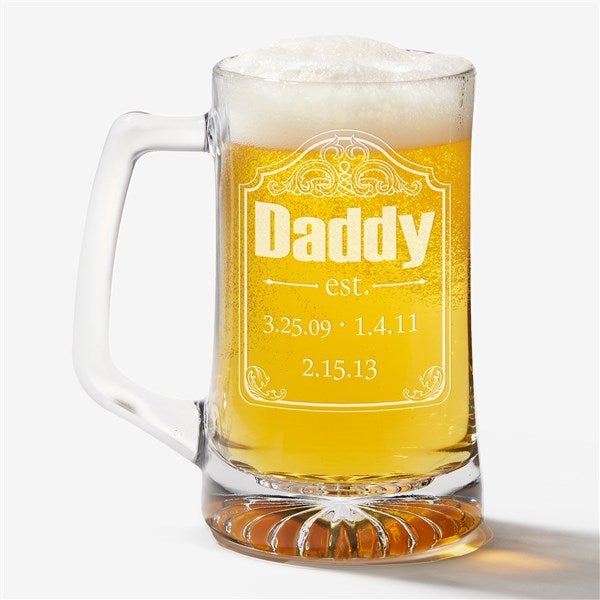 Personalized Beer Mugs for Dad - Date Established - 13058