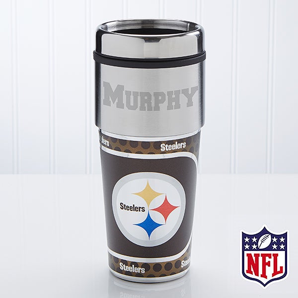 Personalized NFL Football Travel Mugs Pittsburgh Steelers