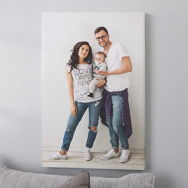 CANVAS PRINT YOUR PHOTO ON LARGE PERSONALISED BOX FRAMED 18X12IN 