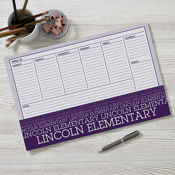 Large Personalized Desk Pad Calendar - Optic Name