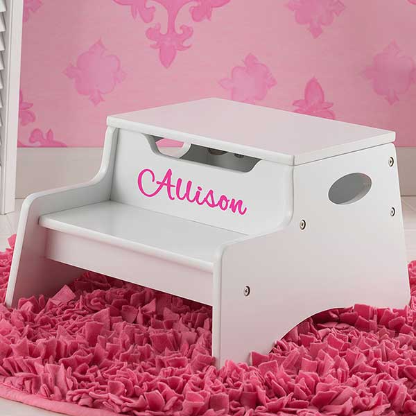 Personalized Step Stools for Kids White Kids Gifts