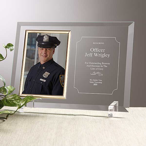 Police Badge Personalized Marble Photo Frame