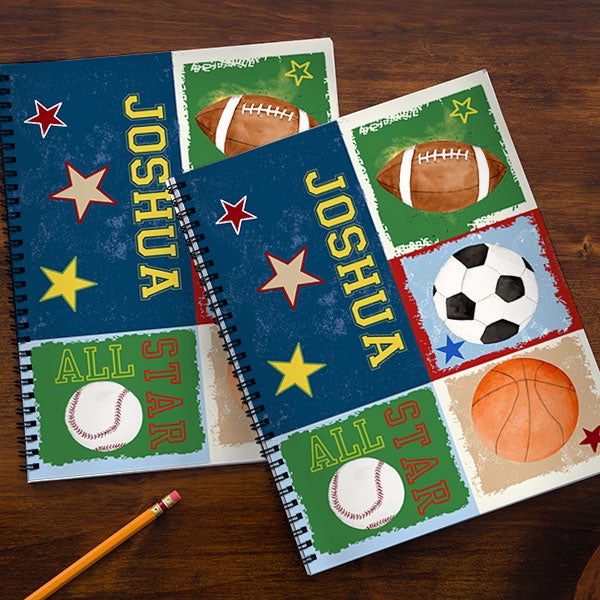 Personalized Kids Notebooks - Sports - 13240