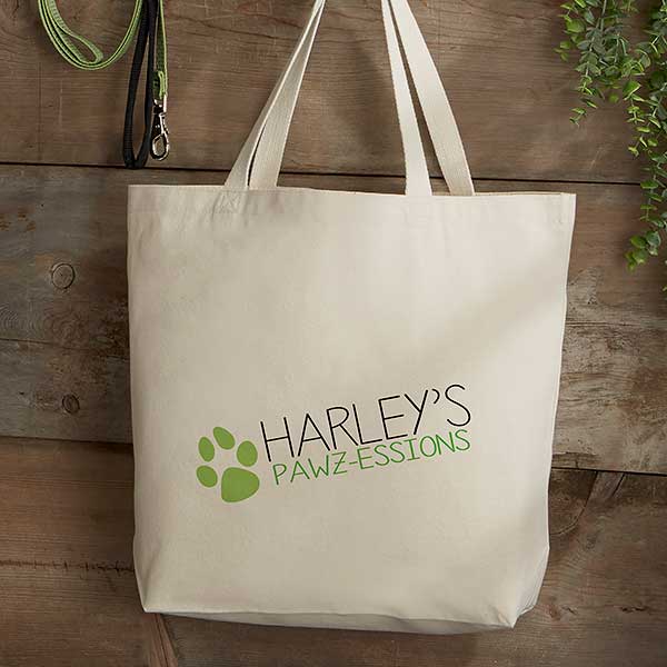 Personalized Dog Canvas Tote Bag - Large - Pet Gifts