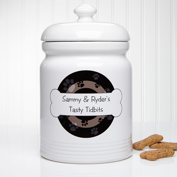 Personalized Dog Treat Jar - Throw Me A Bone - 13348