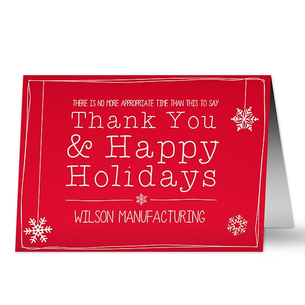 Seasonal Colours Personalized Christmas/New Year/Holiday Party Thank You Cards 