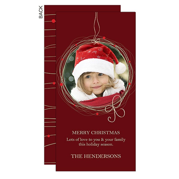 Personalized Photo Holiday Postcards - Christmas Wreath - 13364