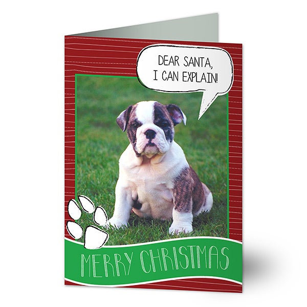 Personalized Pet Photo Christmas Cards - Pet Greeting - 13373