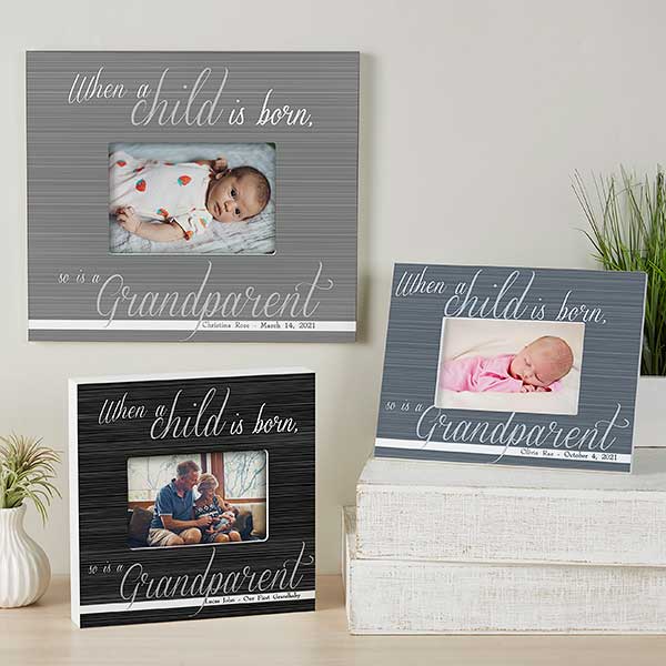 Personalized Grandparent Picture Frames A Grandparent Is Born