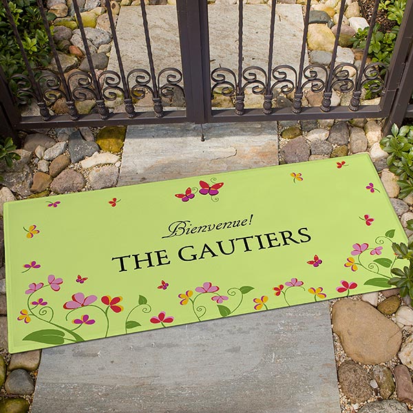 Personalized Doormats - Floral Welcome - 13448