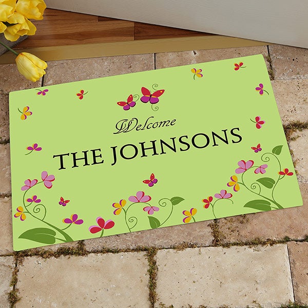 Large Personalized Family Doormats Floral For The Home