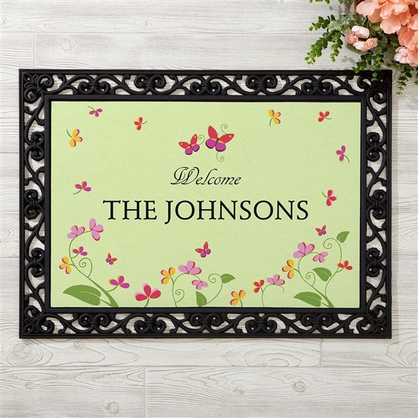 Personalized Doormats - Floral Welcome - 13448