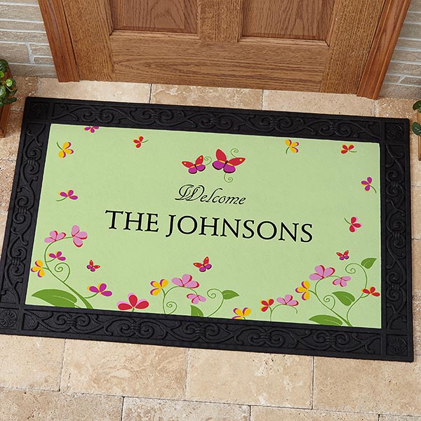 Personalized Doormat Floral Design
