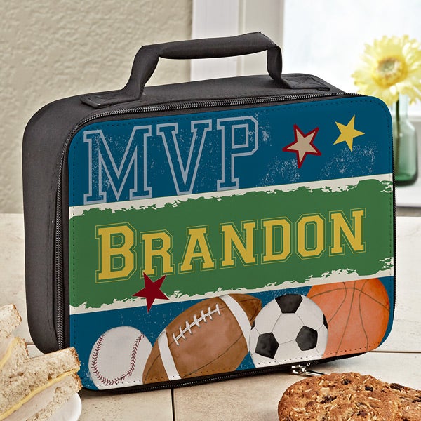 Personalized Sports Lunch Bag - Baseball, Soccer, Football, Basketball - 13491