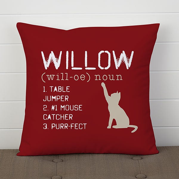 Personalized Cat Throw Pillow- Definition of My Cat - 13502