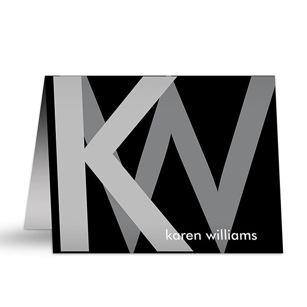 Large Monogram Personalized Note Cards & Envelopes