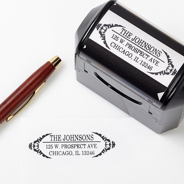 Personalized Return Address Stamp - Delicate Flair - 13525