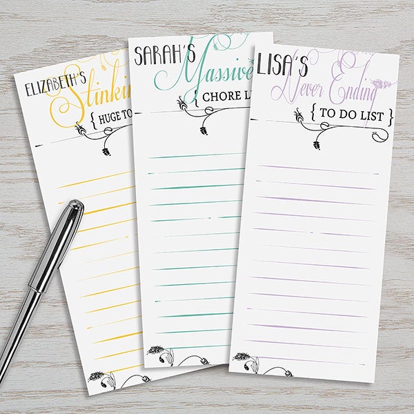 Personalized Funny To Do List Notepads - Set of 3 - 13541