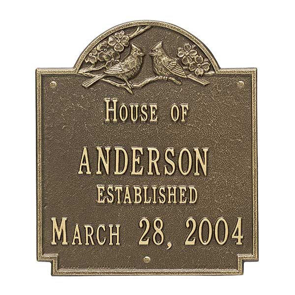 Personalized Aluminum Family Name House Plaque - 1354D