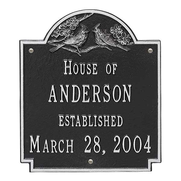 Personalized Aluminum Family Name House Plaque - 1354D