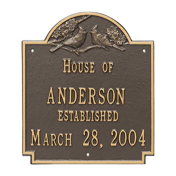 Personalized Aluminum Family Name House Plaque - 1354D