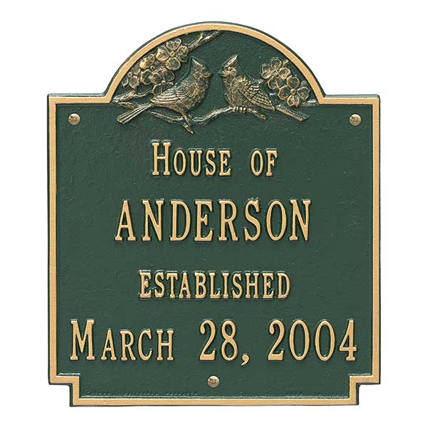 Personalized Aluminum Family Name House Plaque - 1354D