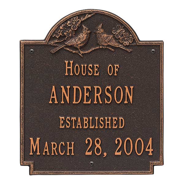 Personalized Aluminum Family Name House Plaque - 1354D