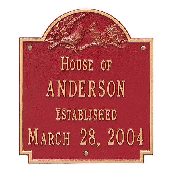 Personalized Aluminum Family Name House Plaque - 1354D