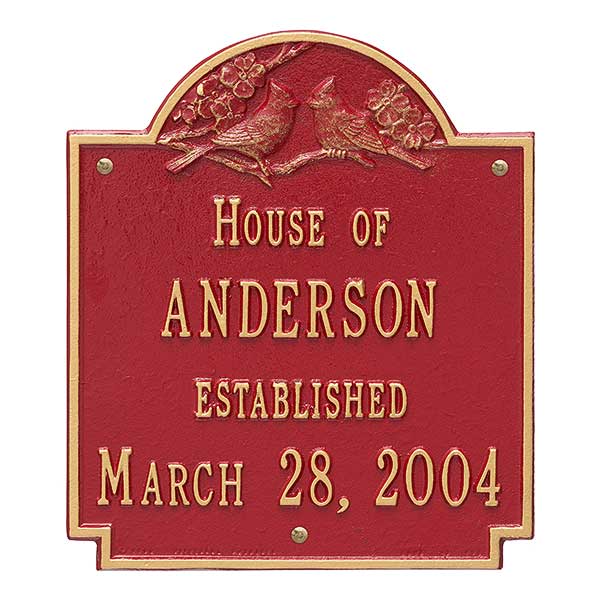 Personalized Aluminum Family Name House Plaque - 1354D