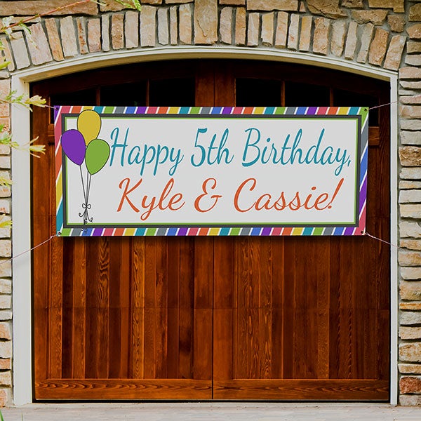 13553 - Party Stripe Personalized Birthday Banner
