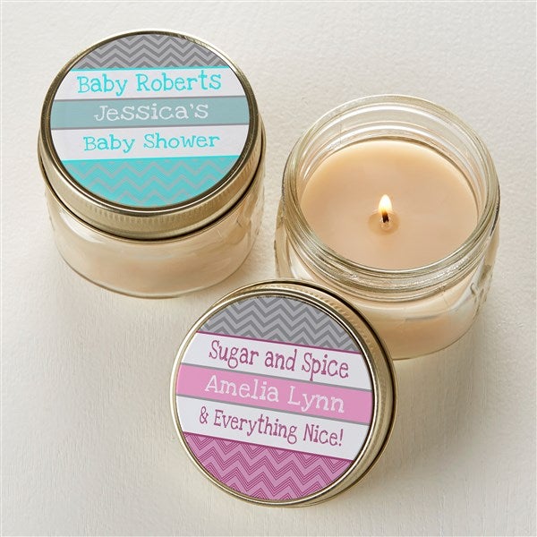 Personalized Baby Shower Favors - Chevron Candles - 13558