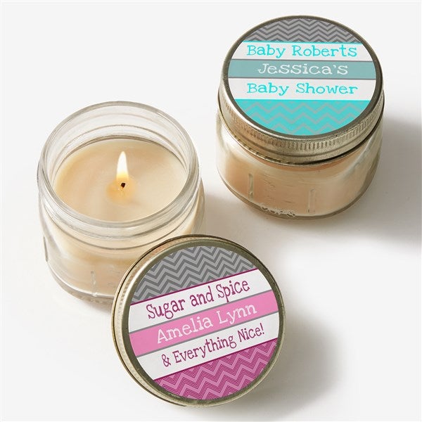 Personalized Baby Shower Favors - Chevron Candles - 13558