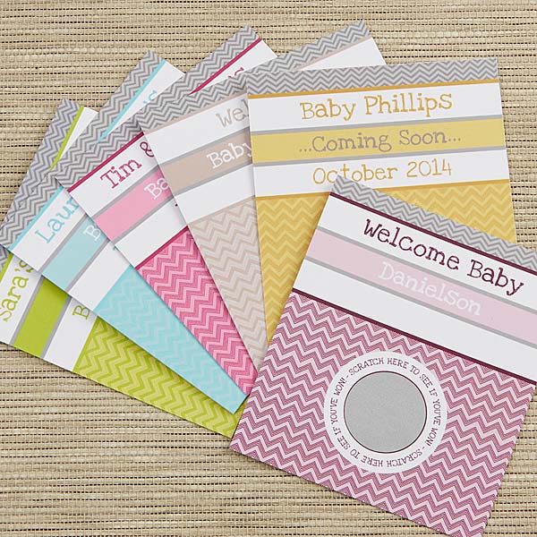 Personalized Baby Shower Games - Chevron Scratch Off Card - 13563