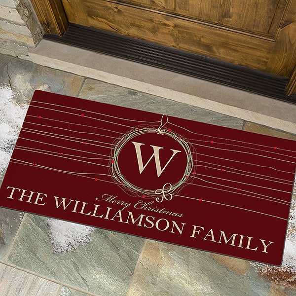 Personalized Holiday Doormats - Wreath - 13782