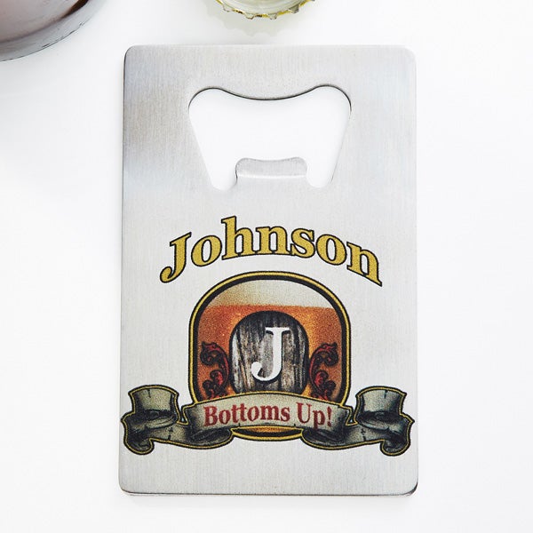 Personalized Credit Card Bottle Opener - Vintage Bar Sign - 13788