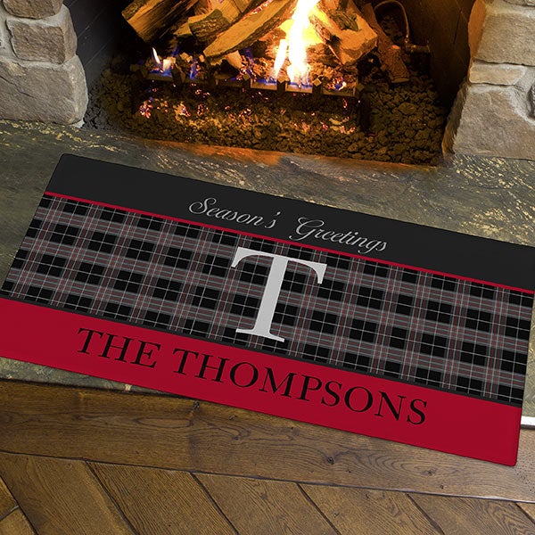 Personalized Family Doormats - Northwoods Plaid - 13805