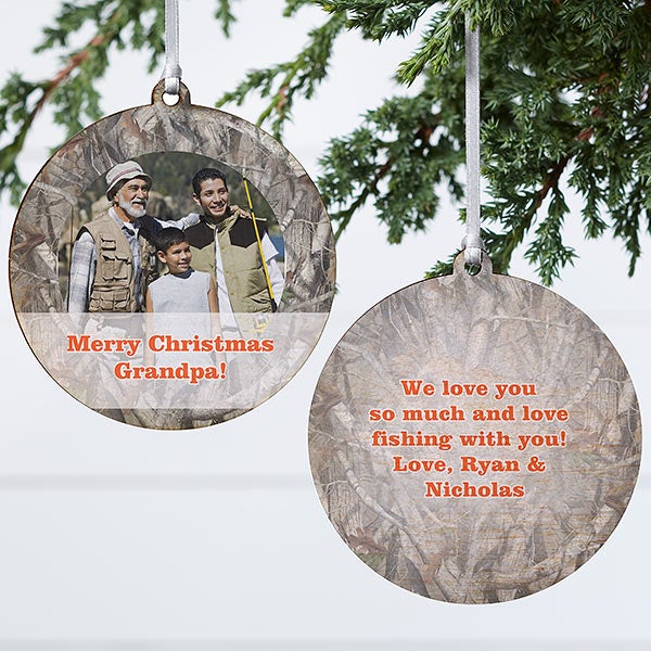 Personalized Photo Christmas Ornaments - Camouflage Hunter - 13809