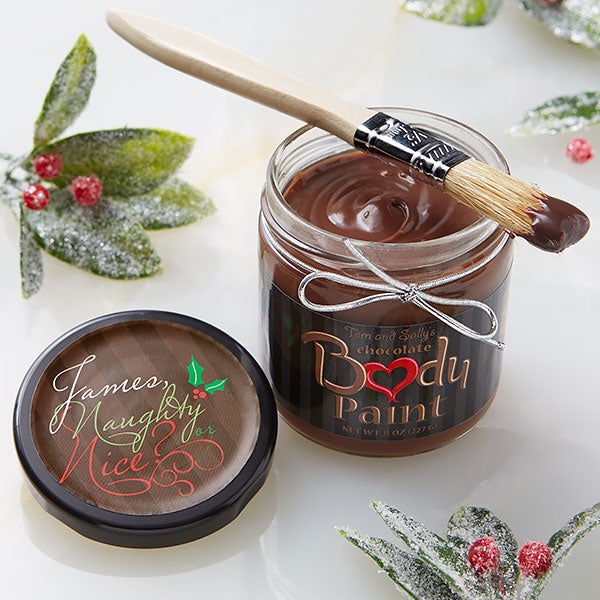 Personalized Holiday Chocolate Body Paint - Naughty or Nice - 13812