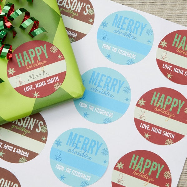 Personalized Christmas Gift Stickers - Season's Greetings - 13841