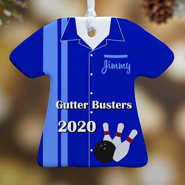 Personalized Christmas Ornaments Bowling TShirt 1Sided Christmas