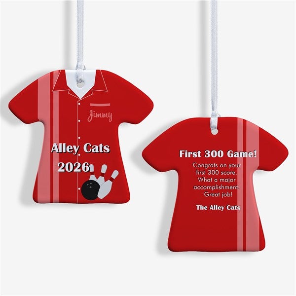 Personalized Christmas Ornaments - Bowling T-Shirt - 13861