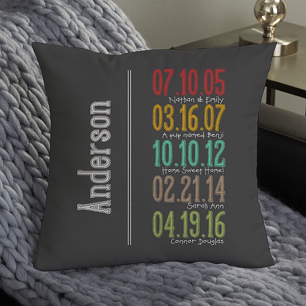 personalized family pillow