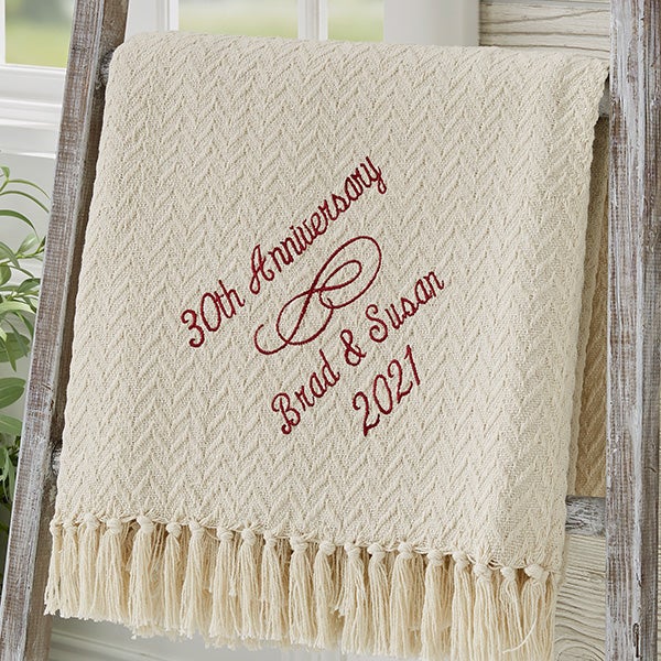Name Blanket Personalized Wedding Gift Monogrammed Throw Blanket SALE