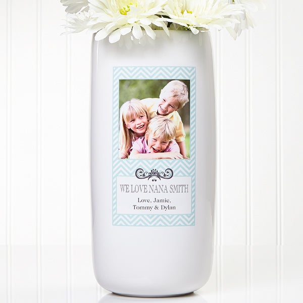 Personalized Photo Vase Chevron Class