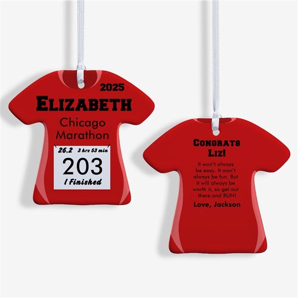 Personalized Christmas Ornaments - Race Day Running Bib - 13929