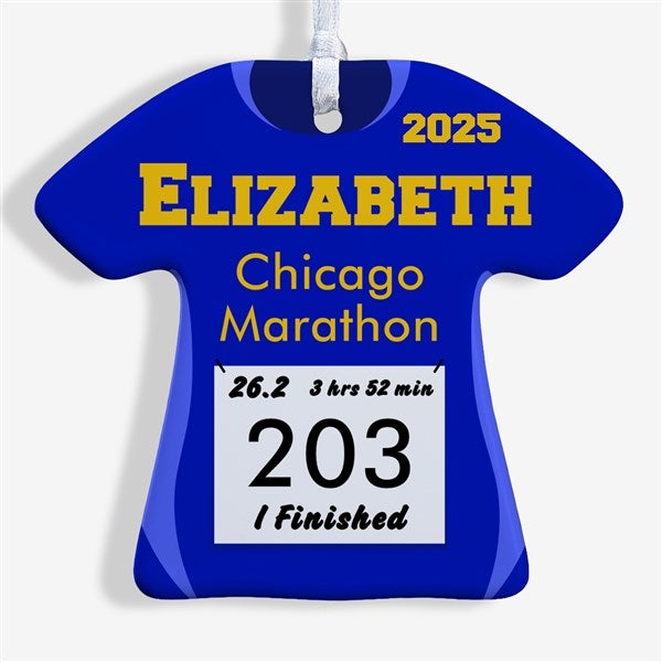 Personalized Christmas Ornaments - Race Day Running Bib - 13929