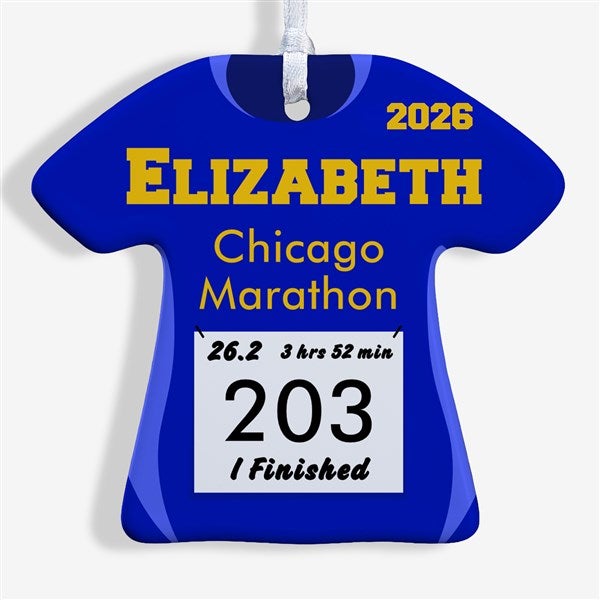 Personalized Christmas Ornaments - Race Day Running Bib - 13929