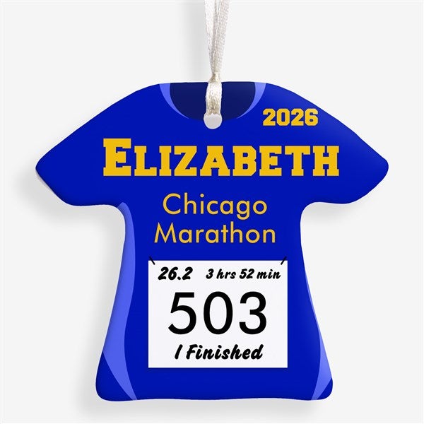 Personalized Christmas Ornaments - Race Day Running Bib - 13929