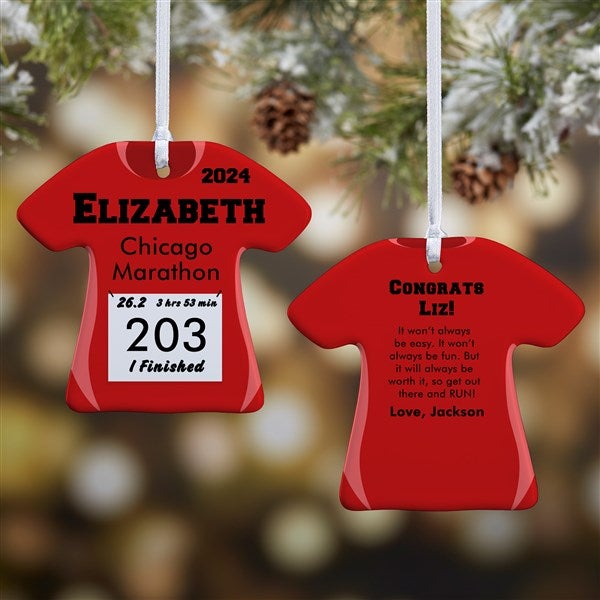 Personalized Christmas Ornaments - Race Day Running Bib - 13929